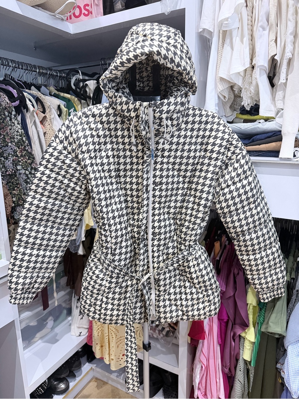 Columbia Icy Heights™ Belted Houndstooth Jacket – Size Medium NWT